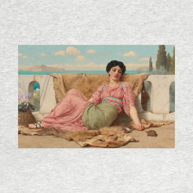 The Quiet Pet by John William Godward by Classic Art Stall